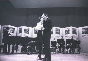 Carnegie Hall. Ed Sullivan introduces Rita  to  the audience